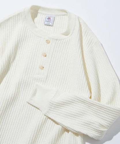 大格子華夫格亨利領保暖內衣