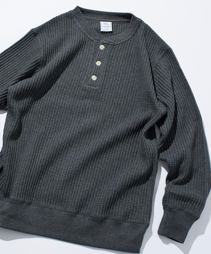 大格子華夫格亨利領保暖內衣