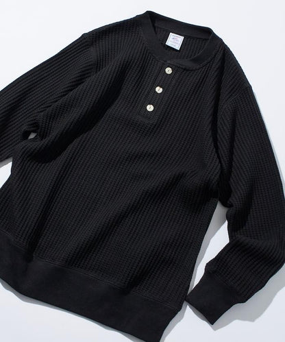 大格子華夫格亨利領保暖內衣