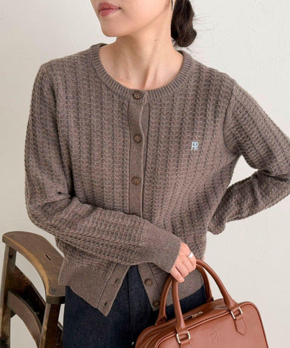 FR刺繡麻花紋針織開衫