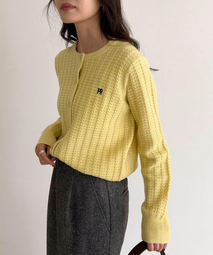 FR刺繡麻花紋針織開衫