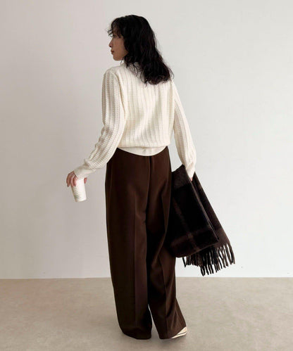 FR刺繡麻花紋針織開衫