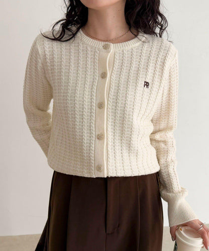 FR刺繡麻花紋針織開衫