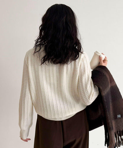 FR刺繡麻花紋針織開衫