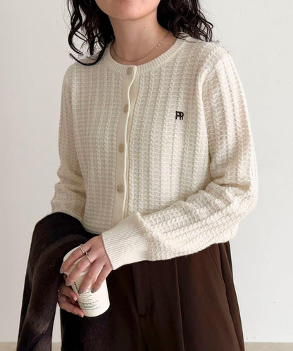 FR刺繡麻花紋針織開衫