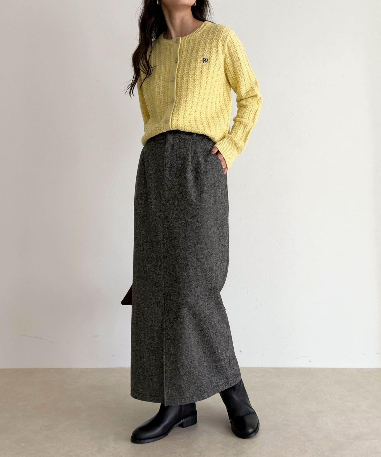 FR刺繡麻花紋針織開衫