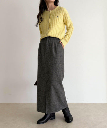 FR刺繡麻花紋針織開衫