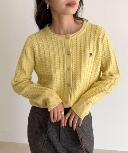 FR刺繡麻花紋針織開衫