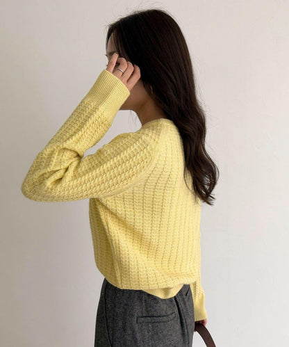 FR刺繡麻花紋針織開衫