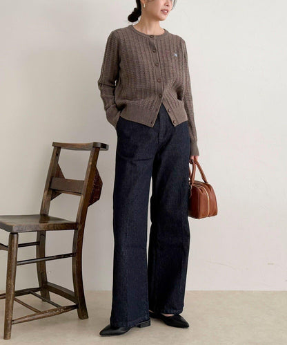 FR刺繡麻花紋針織開衫