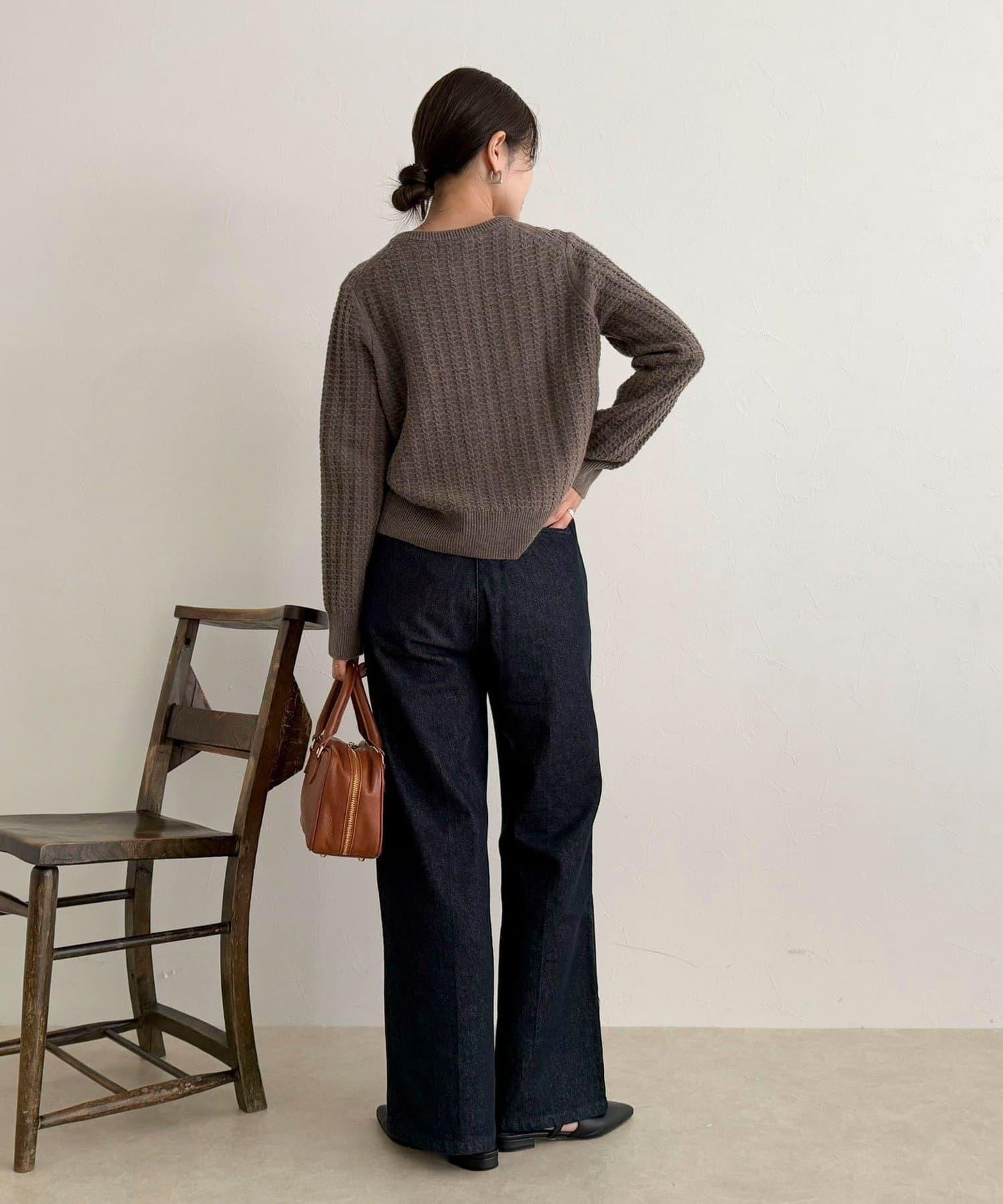 FR刺繡麻花紋針織開衫