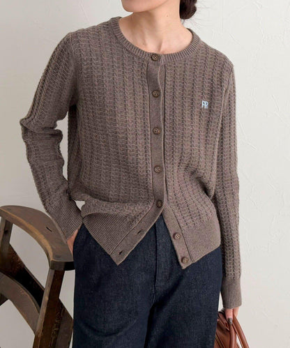 FR刺繡麻花紋針織開衫