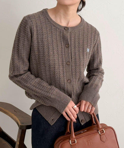 FR刺繡麻花紋針織開衫