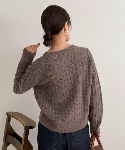 FR刺繡麻花紋針織開衫