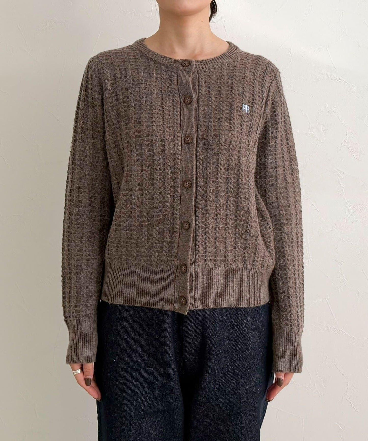 FR刺繡麻花紋針織開衫