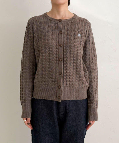 FR刺繡麻花紋針織開衫