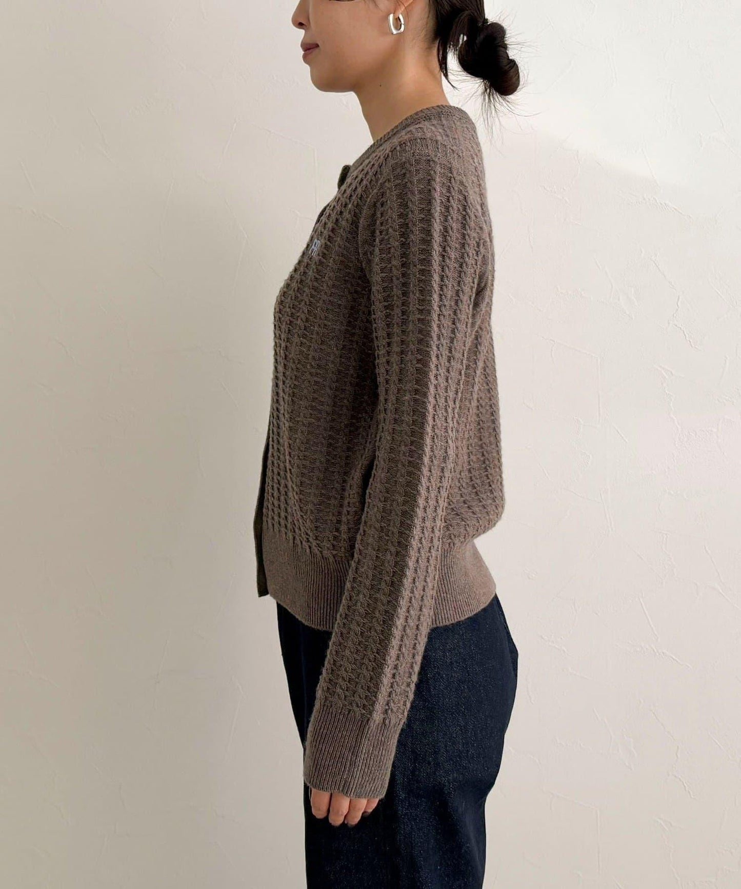 FR刺繡麻花紋針織開衫