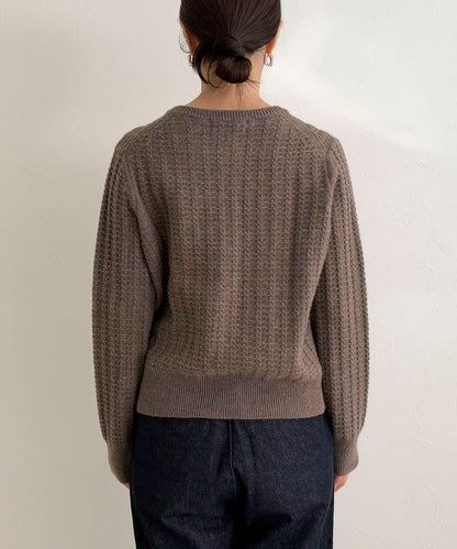 FR刺繡麻花紋針織開衫