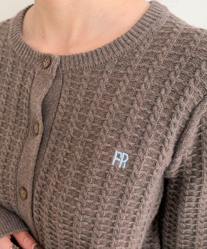 FR刺繡麻花紋針織開衫