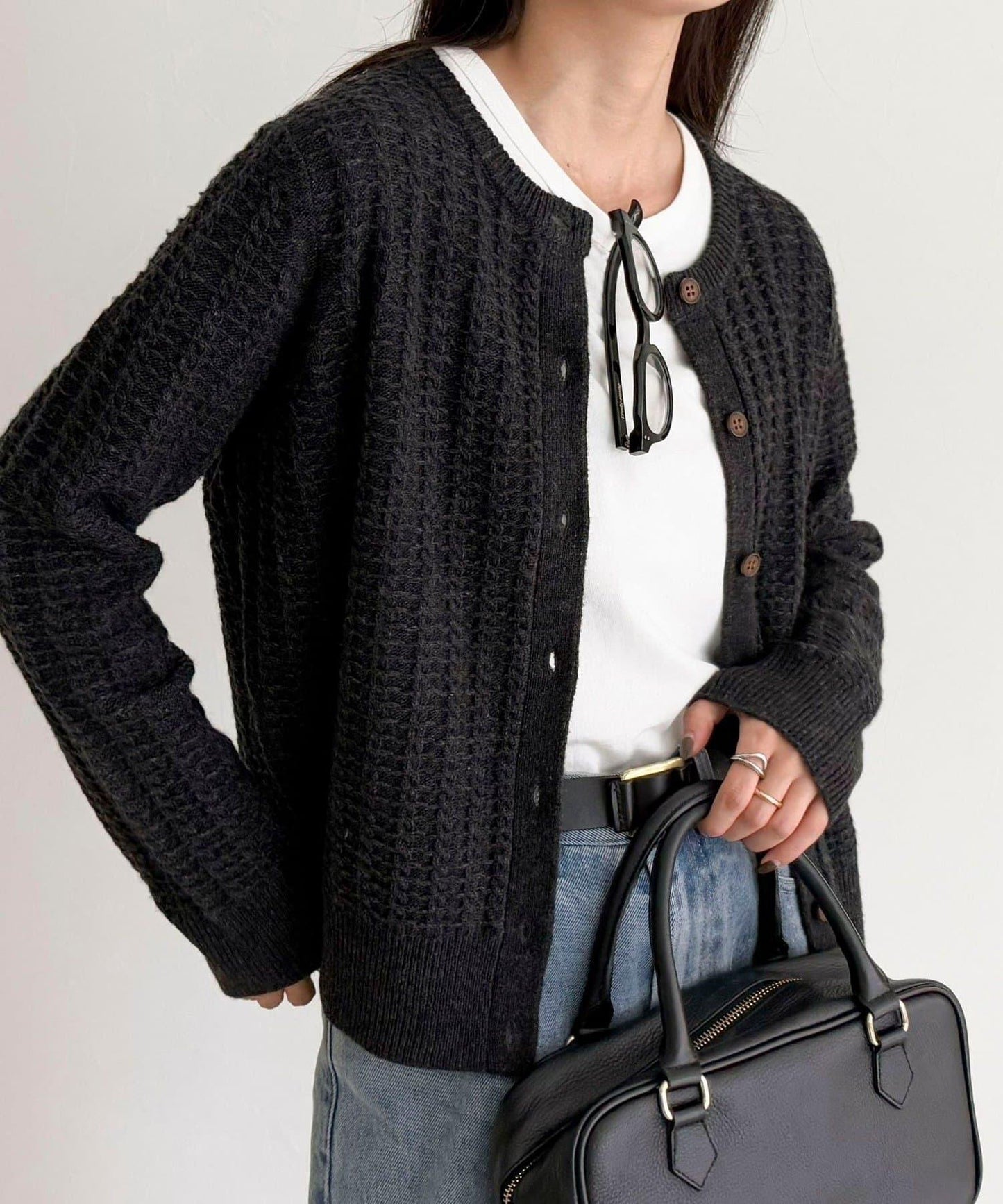 FR刺繡麻花紋針織開衫