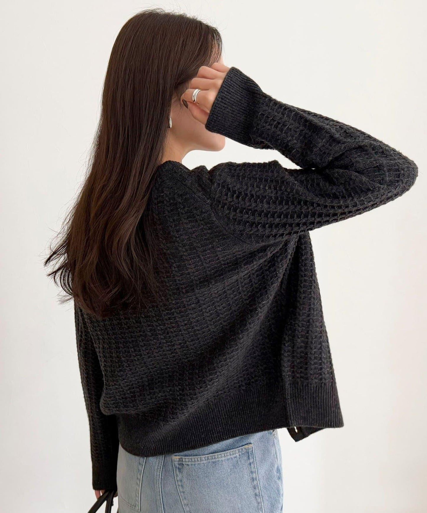 FR刺繡麻花紋針織開衫