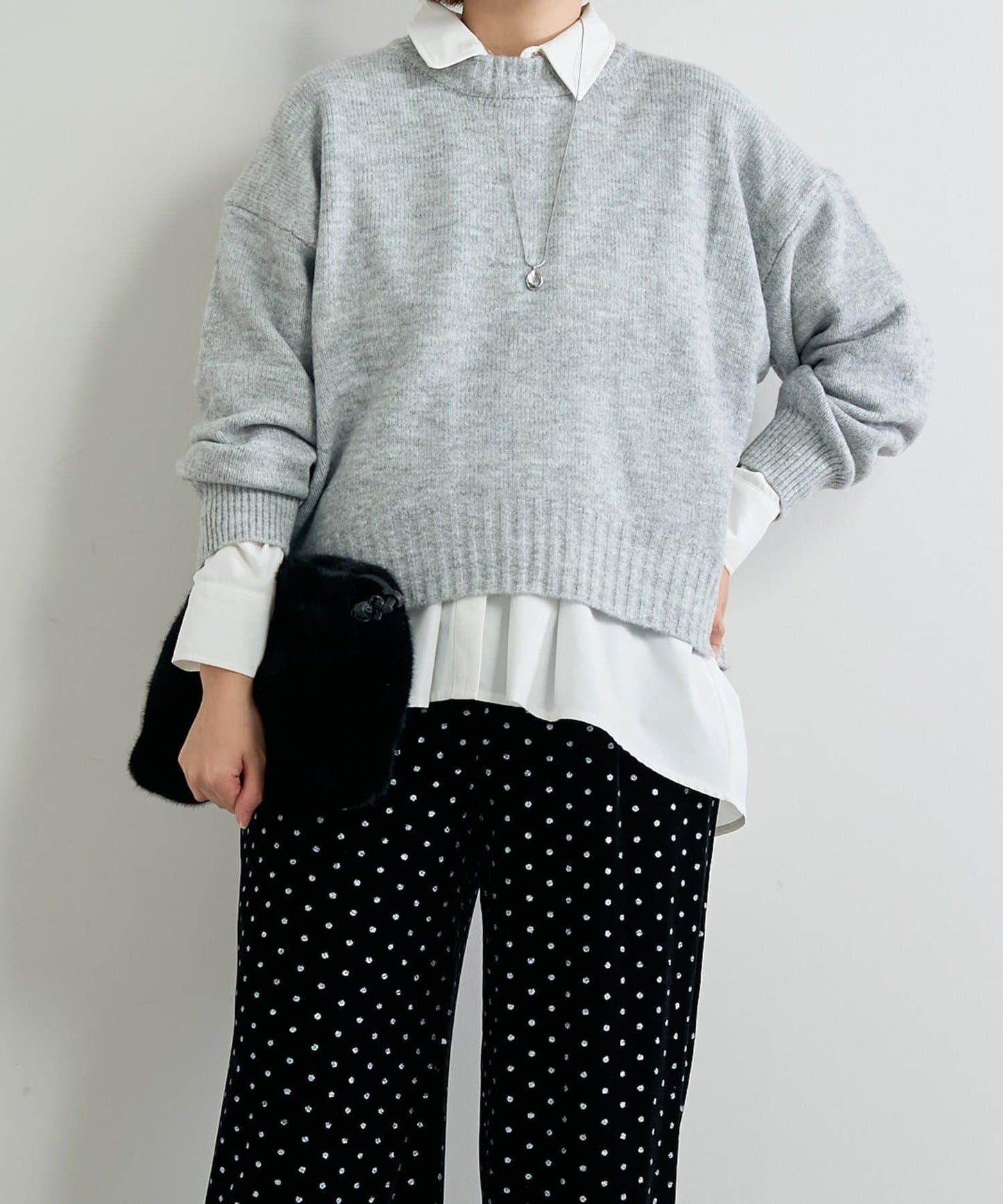 人氣單品・日常百搭◎仿犛牛絨圓領針織衫