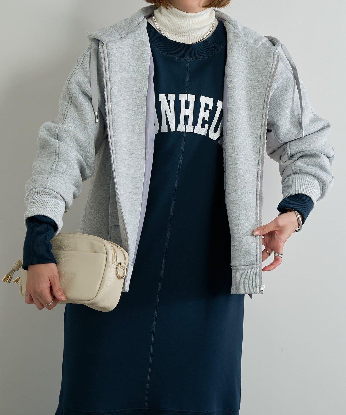 甜美休閒風◎內刷毛美人魚長款連衣裙