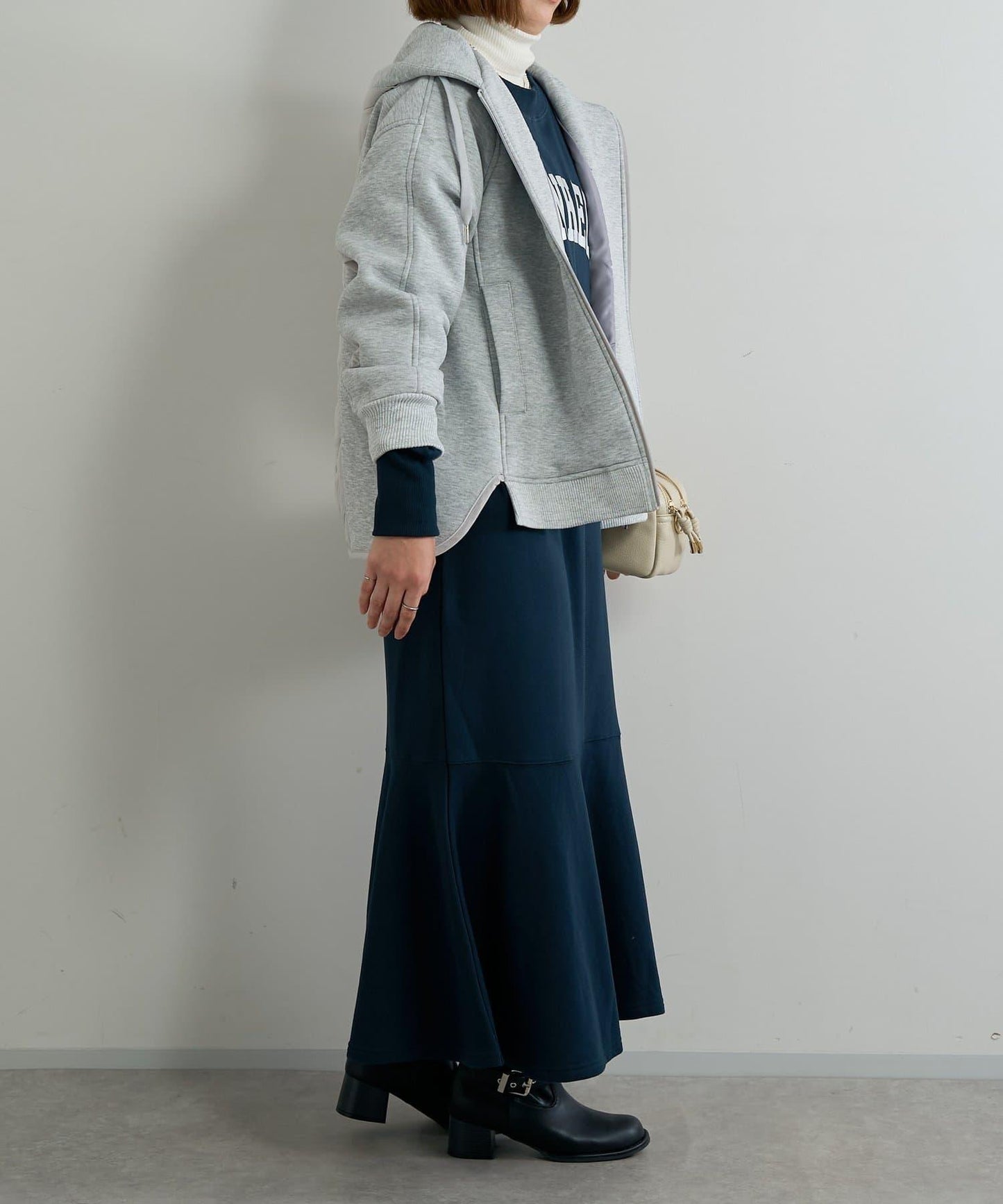 甜美休閒風◎內刷毛美人魚長款連衣裙