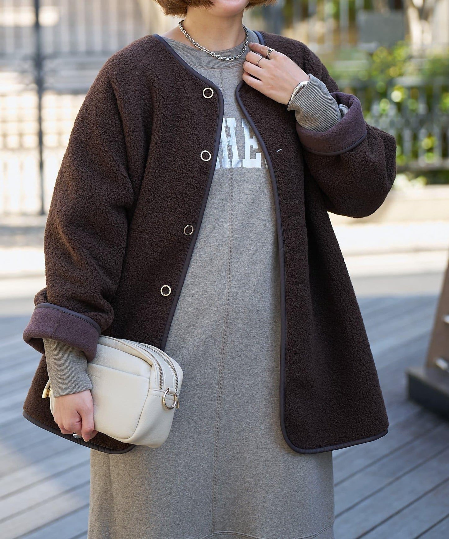 甜美休閒風◎內刷毛美人魚長款連衣裙