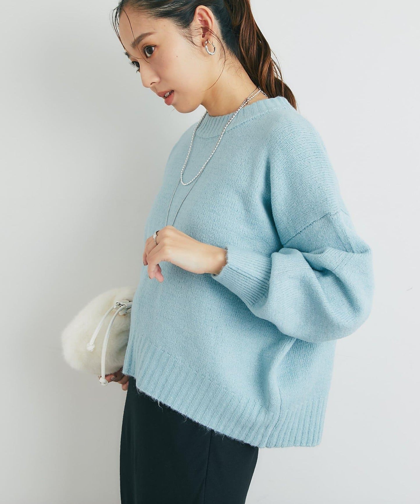 人氣單品・日常百搭◎仿犛牛絨圓領針織衫