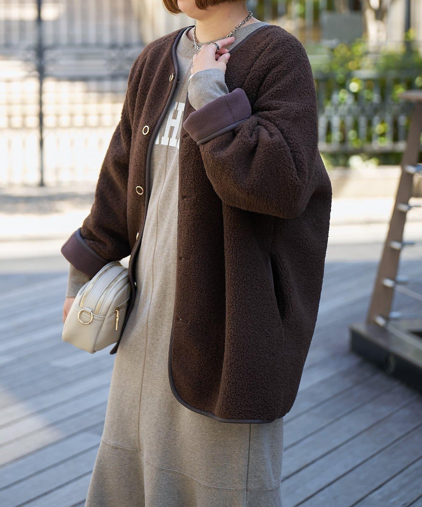 甜美休閒風◎內刷毛美人魚長款連衣裙