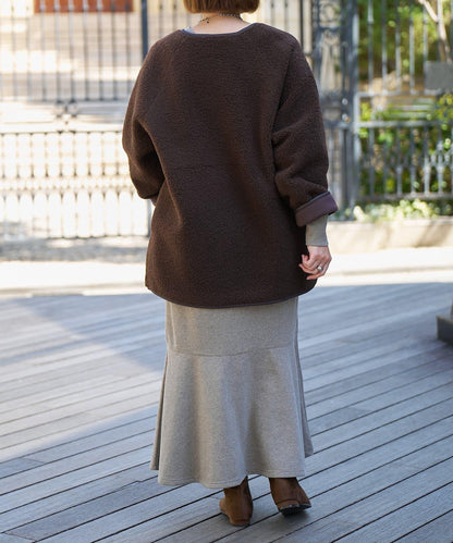 甜美休閒風◎內刷毛美人魚長款連衣裙