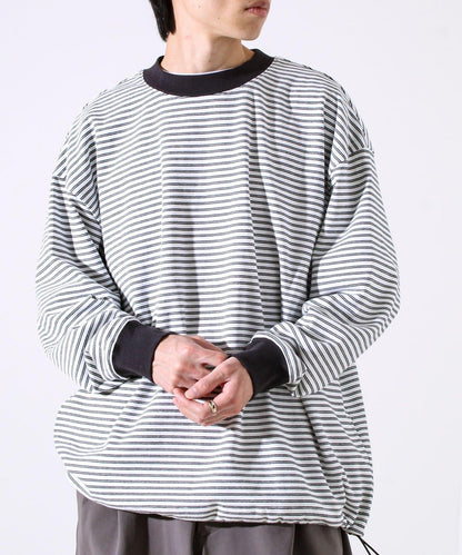 【配色羅紋點綴主打條紋】Hello條紋長袖T恤