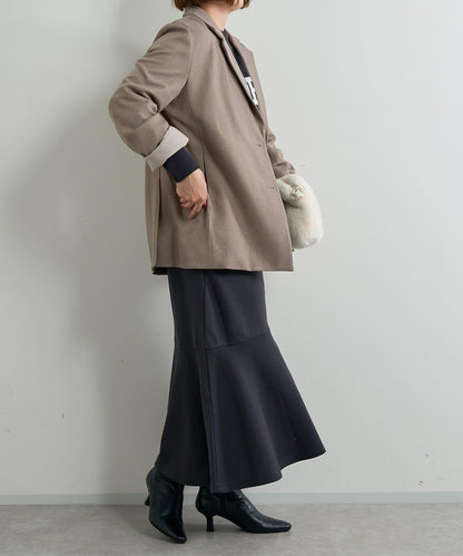 甜美休閒風◎內刷毛美人魚長款連衣裙