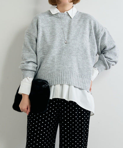 人氣單品・日常百搭◎仿犛牛絨圓領針織衫