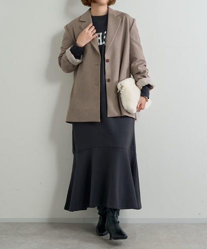 甜美休閒風◎內刷毛美人魚長款連衣裙