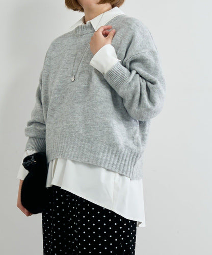 人氣單品・日常百搭◎仿犛牛絨圓領針織衫