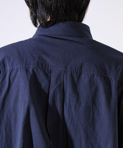 【純色×圖案趣味設計】時尚拼接長袖襯衫