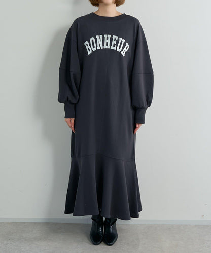 甜美休閒風◎內刷毛美人魚長款連衣裙