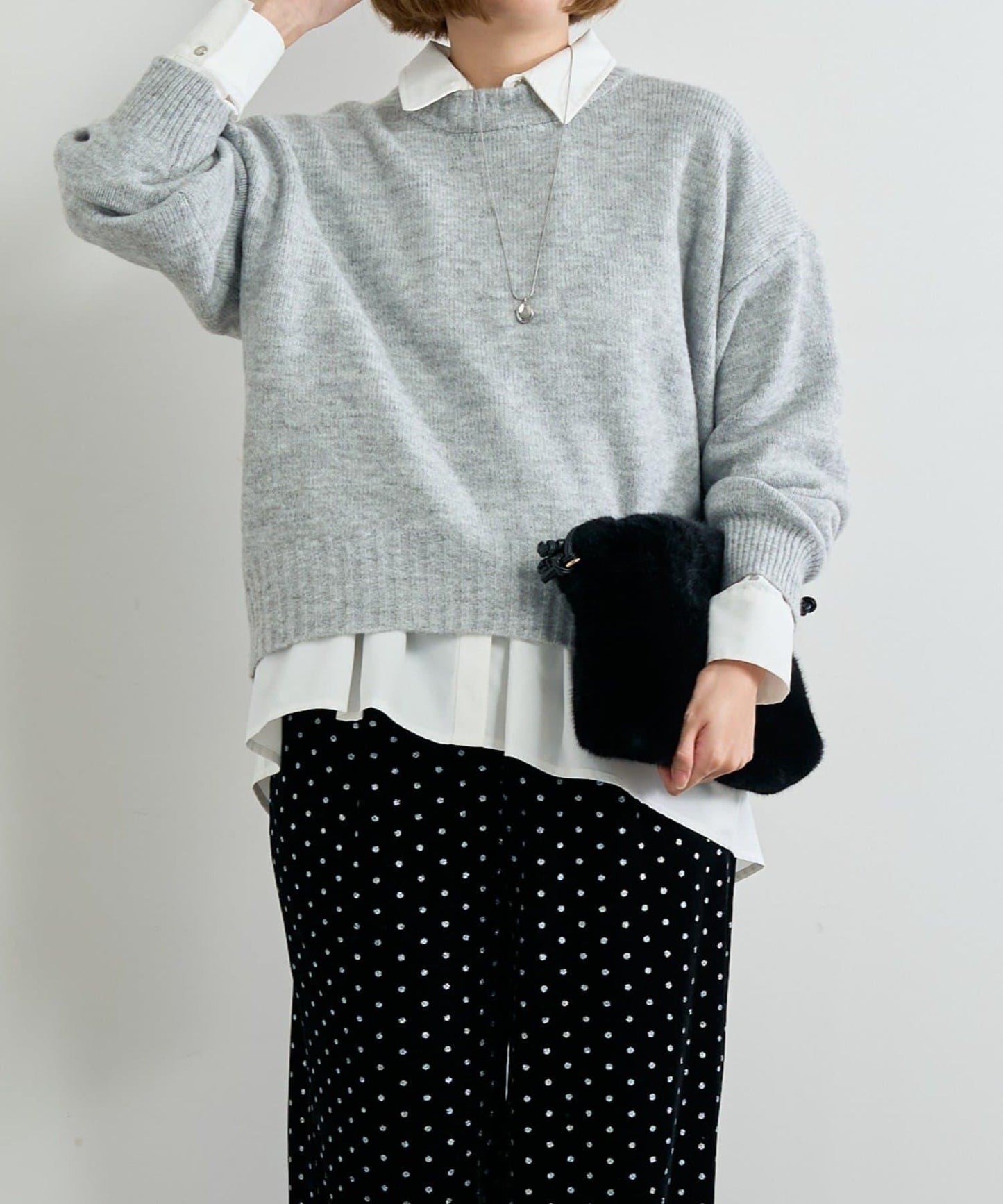 人氣單品・日常百搭◎仿犛牛絨圓領針織衫