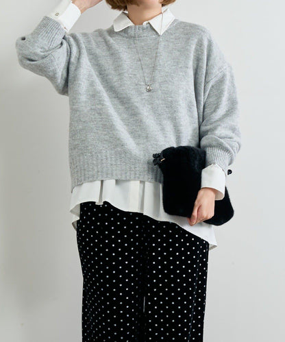 人氣單品・日常百搭◎仿犛牛絨圓領針織衫