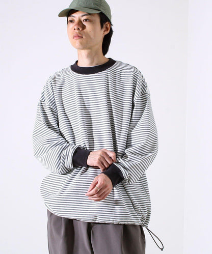 【配色羅紋點綴主打條紋】Hello條紋長袖T恤