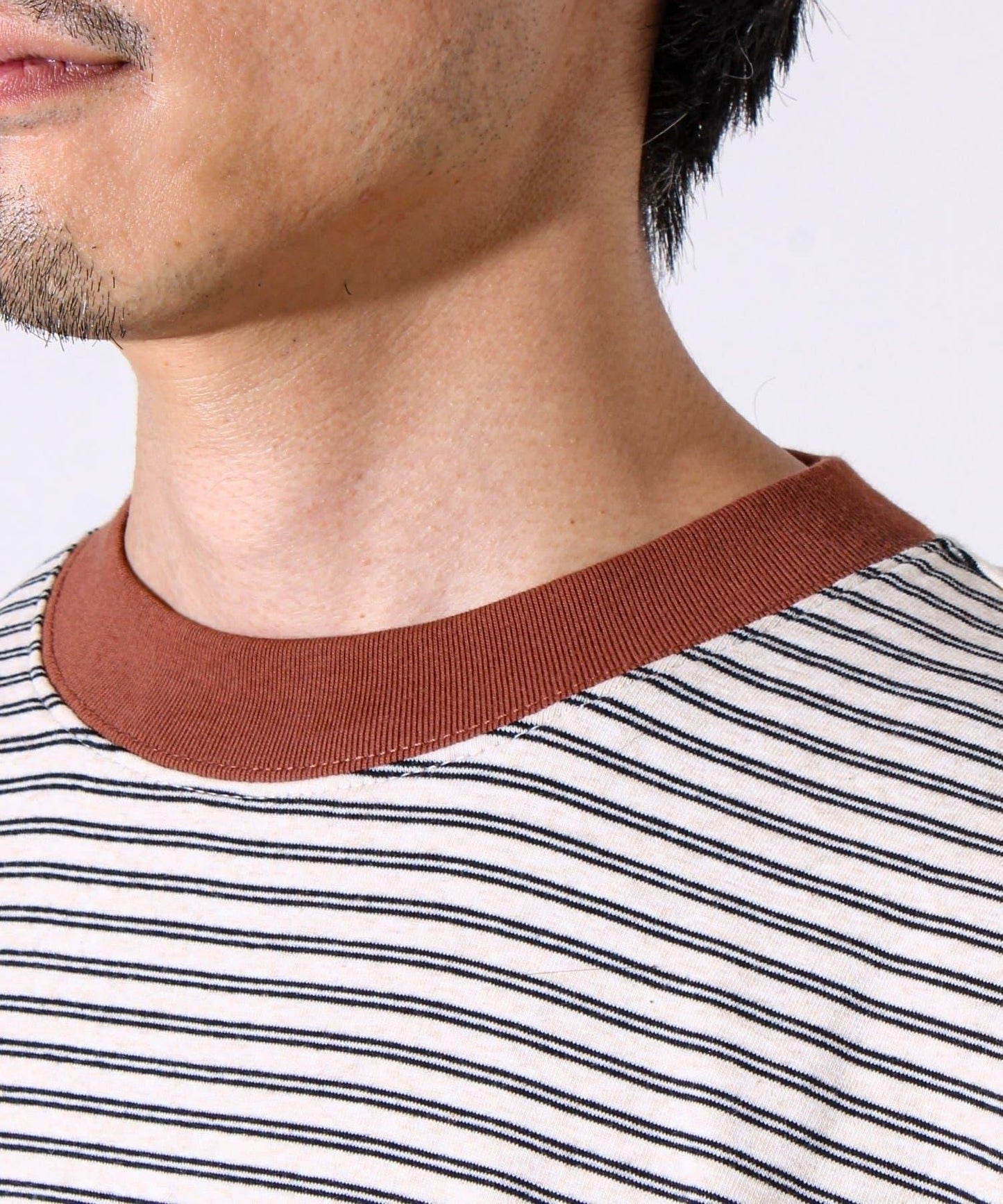 【配色羅紋點綴主打條紋】Hello條紋長袖T恤