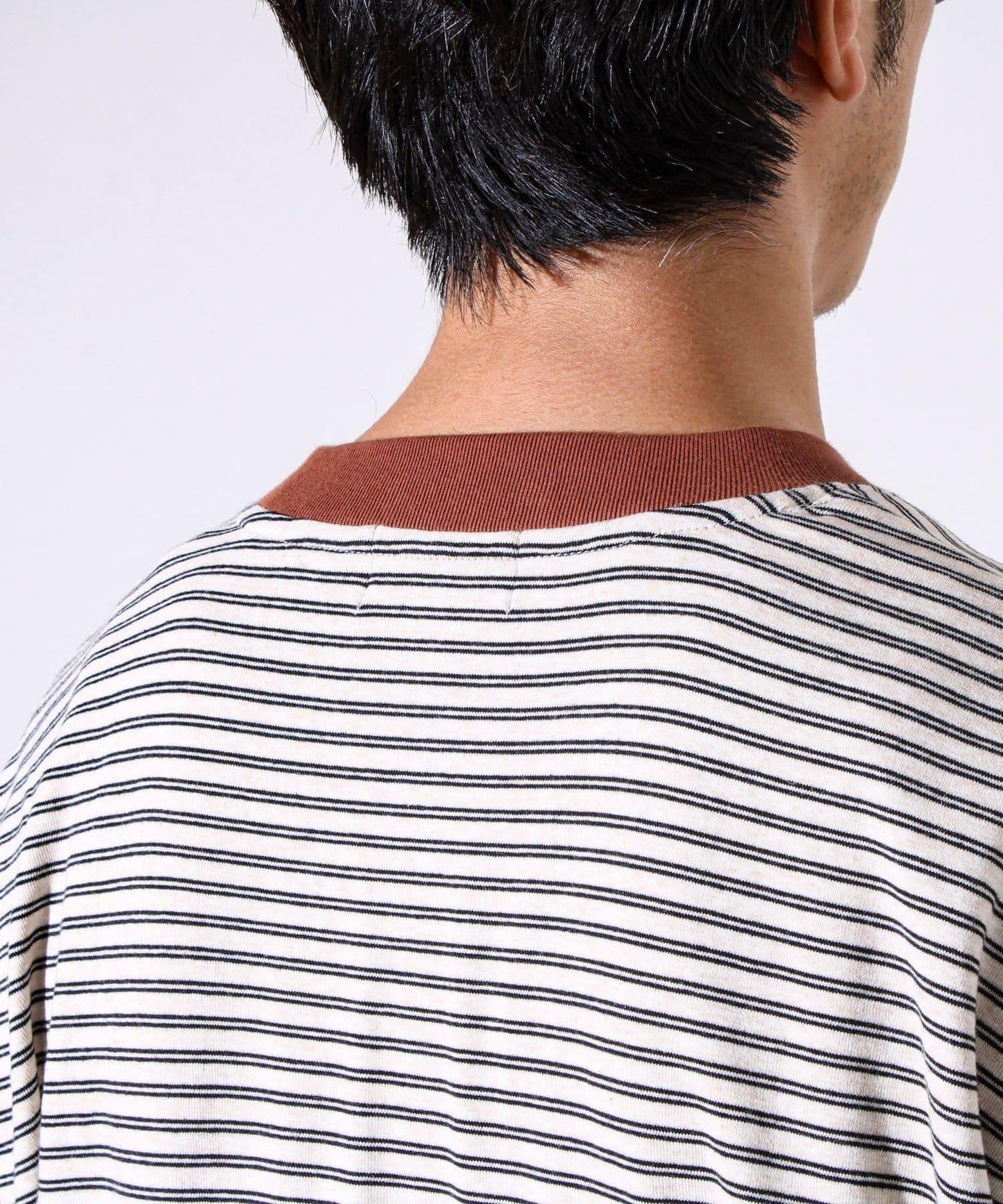 【配色羅紋點綴主打條紋】Hello條紋長袖T恤