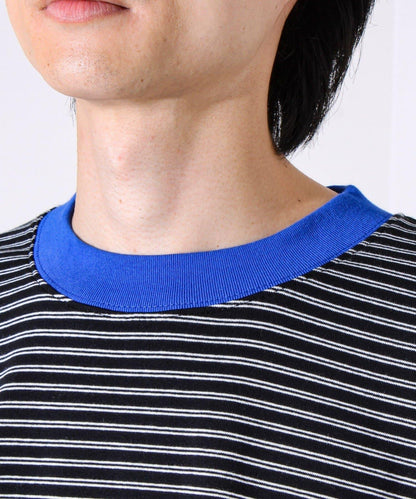 【配色羅紋點綴主打條紋】Hello條紋長袖T恤