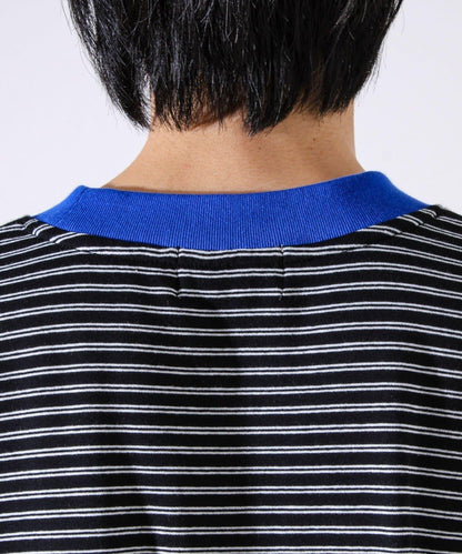 【配色羅紋點綴主打條紋】Hello條紋長袖T恤