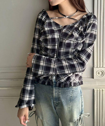 【OLIVE des OLIVE】雙拉鍊喇叭袖襯衫