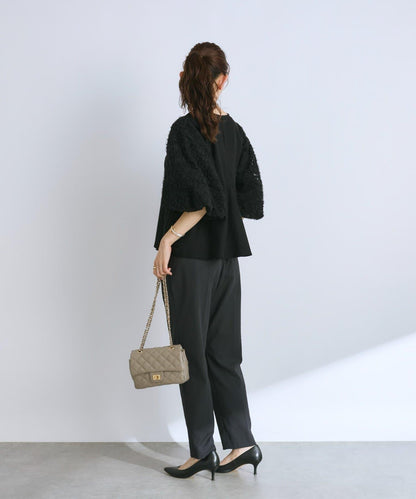【La boutique BonBon】袖部蓬鬆蕾絲拼接上衣