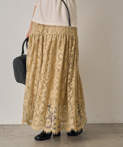 【Loungedress】復古風蕾絲半身裙