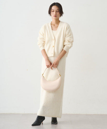 毛絨短款針織開衫